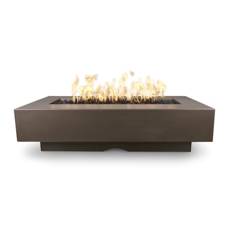 The Outdoor Plus 60 Rectangular Del Mar Fire Pit - GFRC Concrete - Chocolate - Match Lit - Natural Gas OPT-DEL6028-CHC-NG